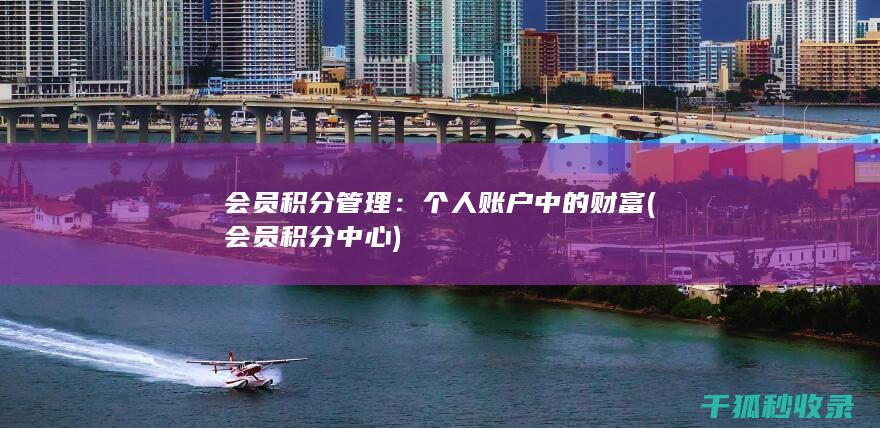 会员积分管理：个人账户中的财富 (会员积分中心)