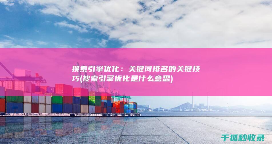 搜索引擎优化：关键词排名的关键技巧 (搜索引擎优化是什么意思)